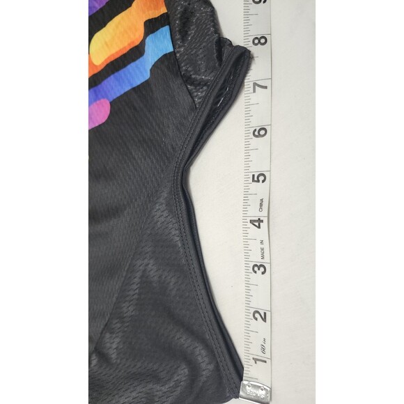 Aogda Colorful  Full-Zip Cycling Shirt Jersey Sz L Mesh Sides 3 Pouches In Back - Picture 9 of 16